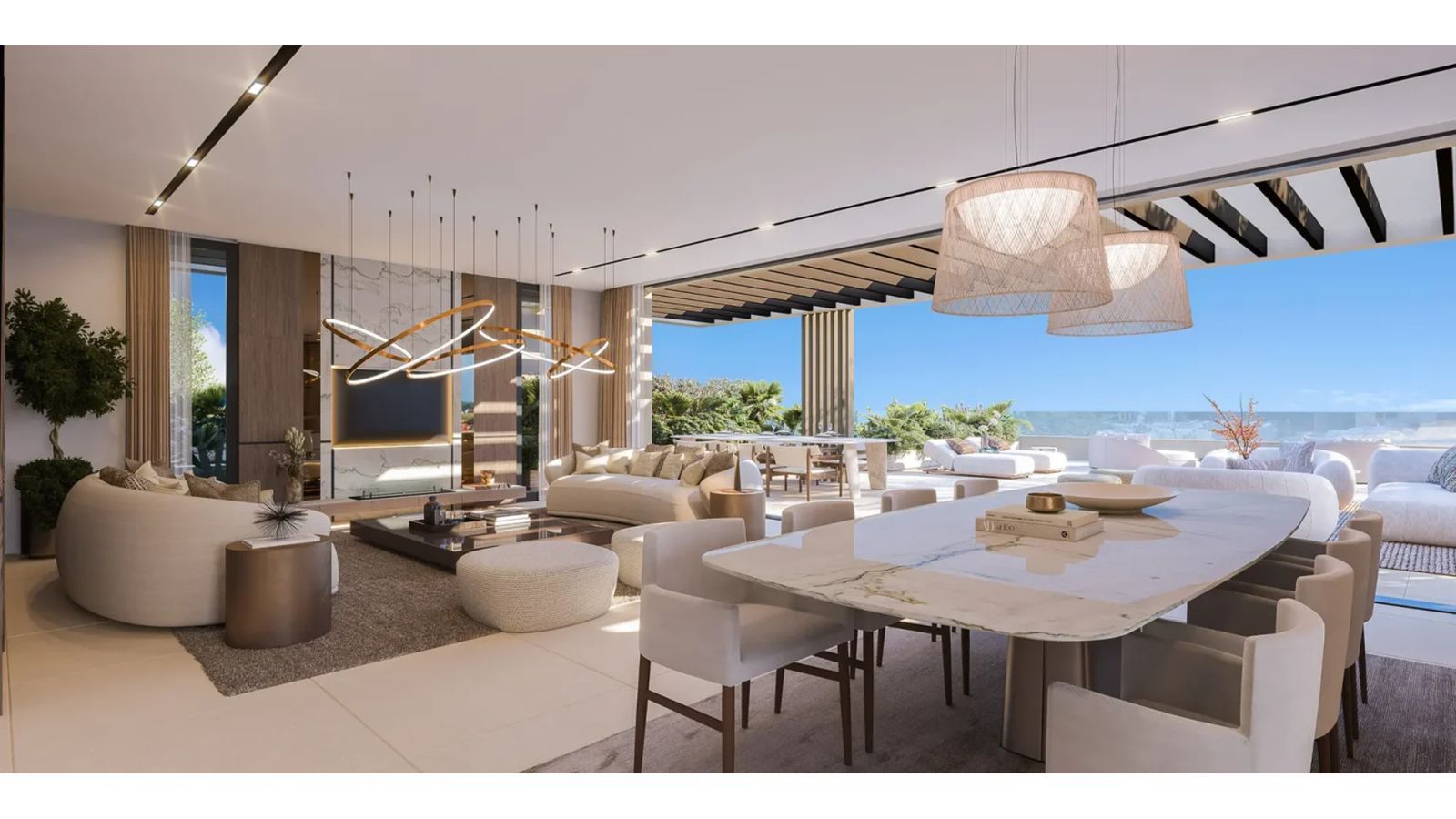 Luxuriöser Indoor-Outdoor-Wohnbereich in Finca de Jasmine Sky Villas